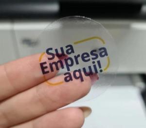 Adesivo com Recorte Transparente  4x0 Brilho Sem verniz 