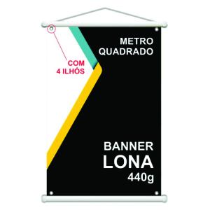 Lona Front Brilho  4x0 Banner Bastão, cordão, ponteira e 4 ilhós 